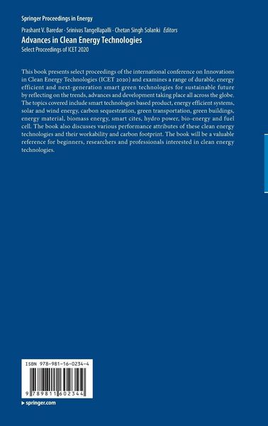 Produktbild: Advances in Clean Energy Technologies