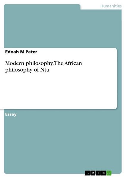 Produktbild: Modern philosophy. The African philosophy of Ntu