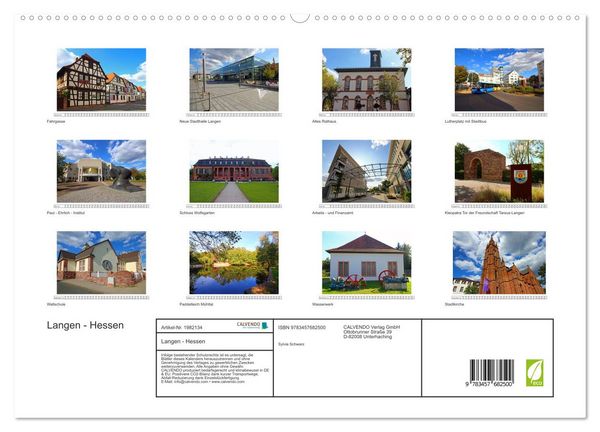 Produktbild: Langen - Hessen (hochwertiger Premium Wandkalender 2026 DIN A2 quer), Kunstdruck in Hochglanz