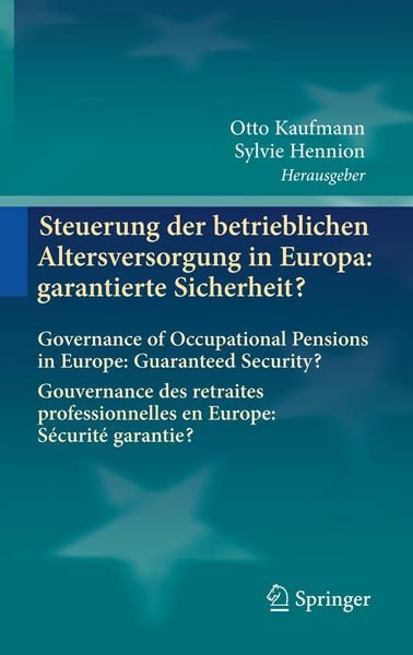 Produktbild: Steuerung der betrieblichen Altersversorgung in Europa: garantierte Sicherheit?