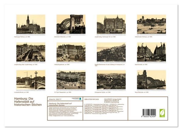Produktbild: Hamburg: Die Hafenstadt auf historischen Stichen (hochwertiger Premium Wandkalender 2026 DIN A2 quer), Kunstdruck in Hochglanz