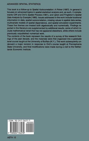 Produktbild: Advanced Spatial Statistics
