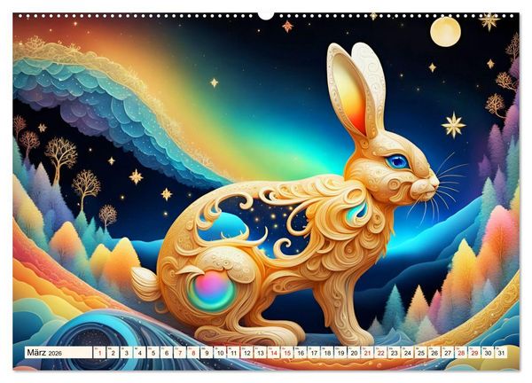 Produktbild: Tiere aus Regenbogenfarben (hochwertiger Premium Wandkalender 2026 DIN A2 quer), Kunstdruck in Hochglanz