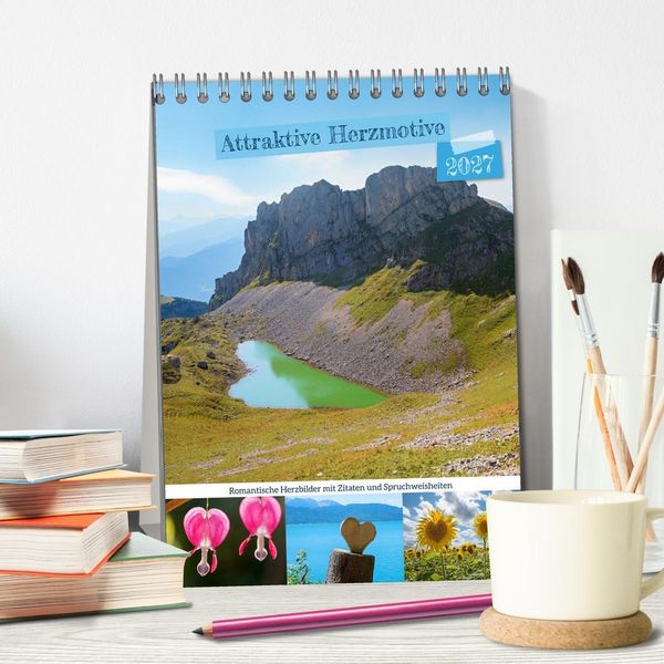 Produktbild: Attraktive Herzmotive 2027 (Tischkalender 2027 DIN A5 hoch), CALVENDO Monatskalender