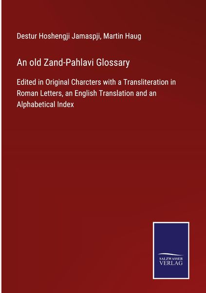 Produktbild: An old Zand-Pahlavi Glossary