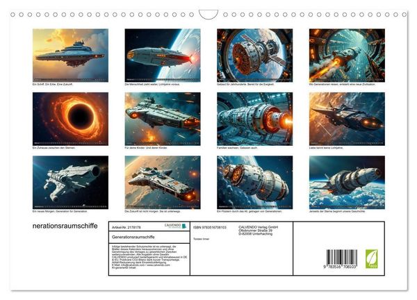 Produktbild: Generationsraumschiffe (Wandkalender 2026 DIN A3 quer), CALVENDO Monatskalender
