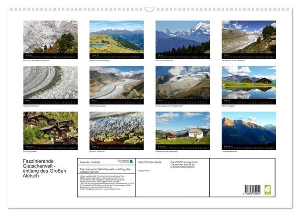 Produktbild: Faszinierende Gletscherwelt - entlang des Gro&szlig;en Aletsch (Wandkalender 2027 DIN A2 quer), CALVENDO Monatskalender