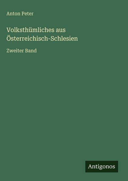 Produktbild: Volksth&uuml;mliches aus &Ouml;sterreichisch-Schlesien
