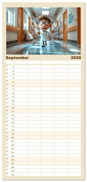 Produktbild: Familienplaner 2026 - Nur ein paar Semester Medizin mit 5 Spalten (Wandkalender, 21 x 45 cm) CALVENDO