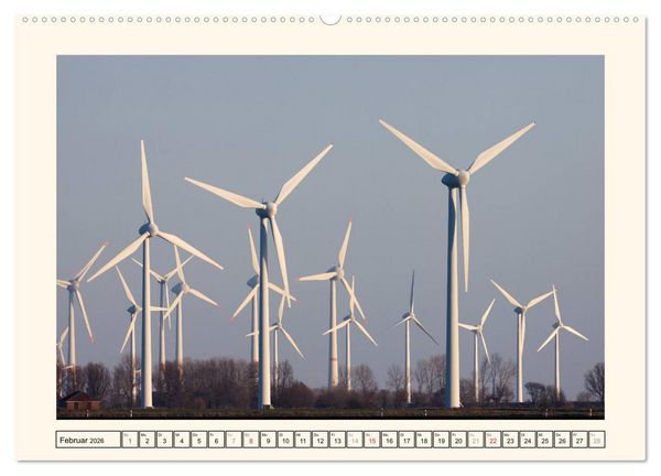Produktbild: Windkraft in der Landschaft Ostfrieslands (Wandkalender 2026 DIN A2 quer), CALVENDO Monatskalender