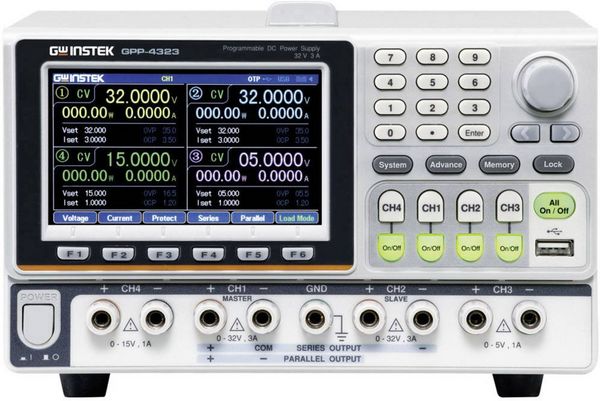 Produktbild: GW Instek GPP-4323 Labornetzger&auml;t, einstellbar 0 - 32 V 0 - 3 A RS-232, USB programmierbar Anzahl Ausg&auml;nge 4 x