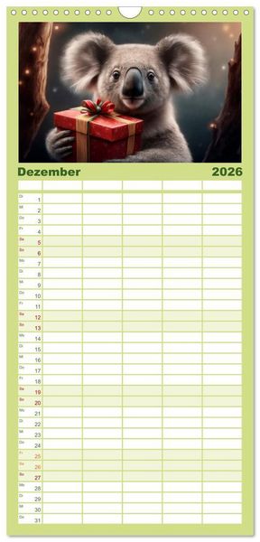 Produktbild: Familienplaner 2026 - Die Koalas sind los! Ein Jahr voller B&auml;renspa&szlig; mit 5 Spalten (Wandkalender, 21 x 45 cm) CALVENDO