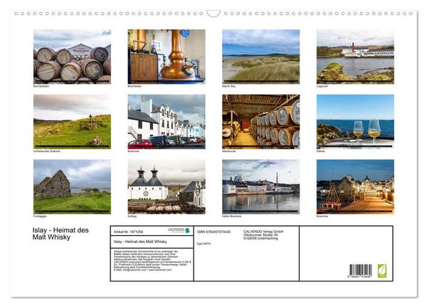 Produktbild: Islay - Heimat des Malt Whisky (Wandkalender 2026 DIN A2 quer), CALVENDO Monatskalender
