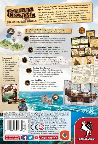 Produktbild: Pegasus Spiele - Robinson Crusoe - Die Fahrt der Beagle