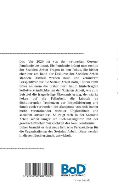Produktbild: Kritische Perspektiven f&uuml;r die Organisationen der Sozialen Arbeit