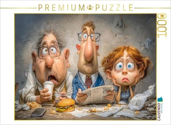 Produktbild: CALVENDO Puzzle Ich esse jetzt schnell, bevor das Telefon merkt, dass ich Pause habe | 1000 Teile Lege-Gr&ouml;&szlig;e 64x48cm Foto-Puzzle f&uuml;r gl&uuml;ckliche Stunde
