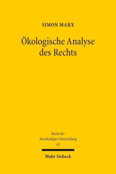 Produktbild: &Ouml;kologische Analyse des Rechts