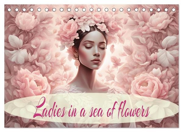 Produktbild: Ladies in a sea of flowers (Desk Calendar 2026 DIN A5 landscape), CALVENDO 12 Month DeskCalendar