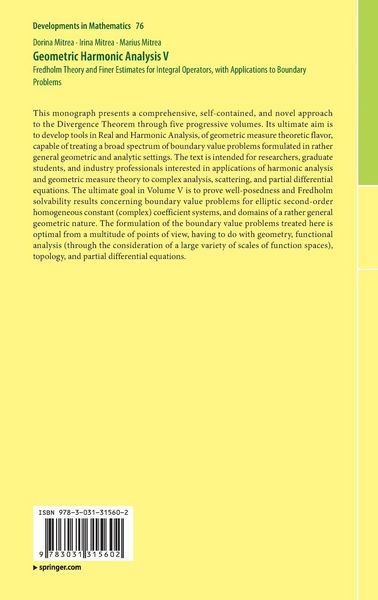 Produktbild: Geometric Harmonic Analysis V