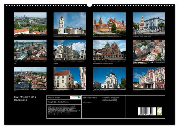 Produktbild: Hauptst&auml;dte des Baltikums (hochwertiger Premium Wandkalender 2026 DIN A2 quer), Kunstdruck in Hochglanz