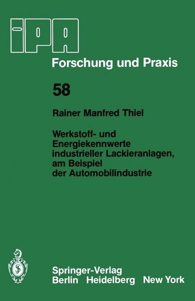 Produktbild: Werkstoff- und Energiekennwerte industrieller Lackieranlagen, am Beispiel der Automobilindustrie
