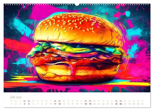 Produktbild: FAST FOOD KUNST (Wandkalender 2026 DIN A2 quer), CALVENDO Monatskalender