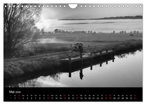 Produktbild: Ost-Friesische Schwarz-Wei&szlig;-Ansichten (Wandkalender 2026 DIN A4 quer), CALVENDO Monatskalender