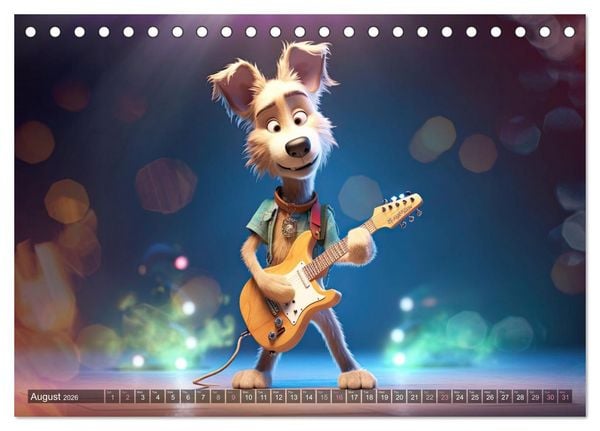Produktbild: Cat dog music band (Desk Calendar 2026 DIN A5 landscape), CALVENDO 12 Month DeskCalendar