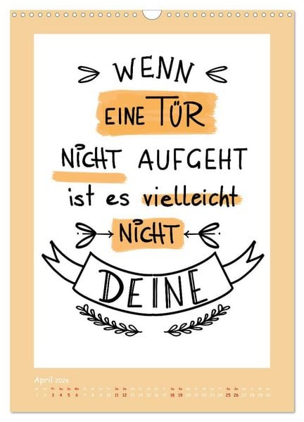 Produktbild: Nachgedacht-Spr&uuml;che und Zitate (Wandkalender 2026 DIN A3 hoch), CALVENDO Monatskalender