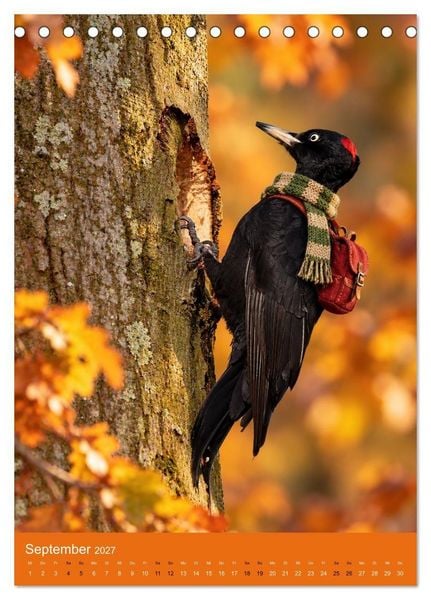 Produktbild: Goldener Herbst Eine tierische Fantasiewelt (Tischkalender 2027 DIN A5 hoch), CALVENDO Monatskalender