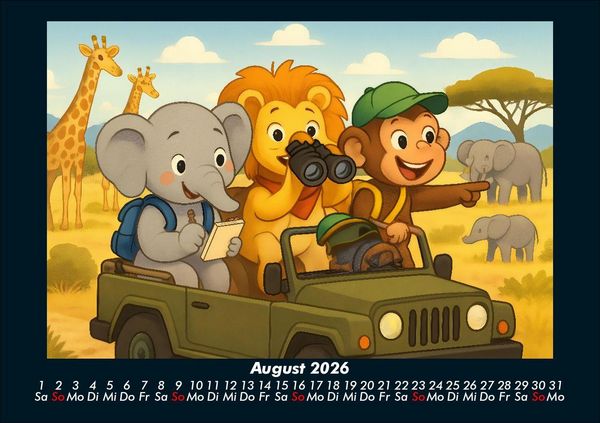 Produktbild: Raffi, Buschi & Milo - Drei Freunde auf Weltreise 2026 Fotokalender DIN A5