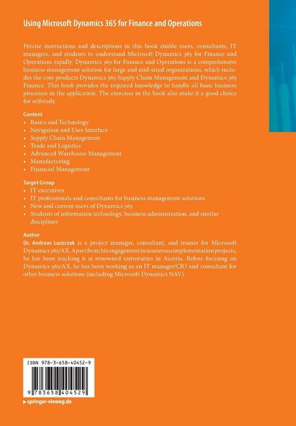 Produktbild: Using Microsoft Dynamics 365 for Finance and Operations