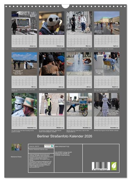 Produktbild: Berliner Stra&szlig;enfoto Kalender 2026 (Wandkalender 2026 DIN A3 hoch), CALVENDO Monatskalender