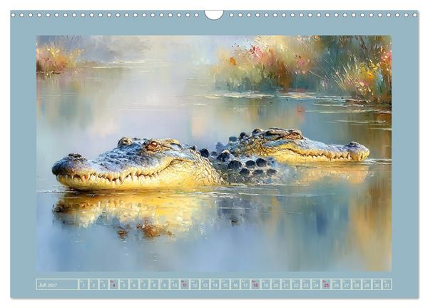 Produktbild: Krokodile. Stille Kraft irgendwo am Wasser (Wandkalender 2027 DIN A3 quer), CALVENDO Monatskalender