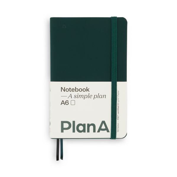 Produktbild: Notizbuch A6 Hardcover Moss Green Blanko, 192 Seiten