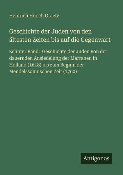 Produktbild: Geschichte der Juden von den &auml;ltesten Zeiten bis auf die Gegenwart
