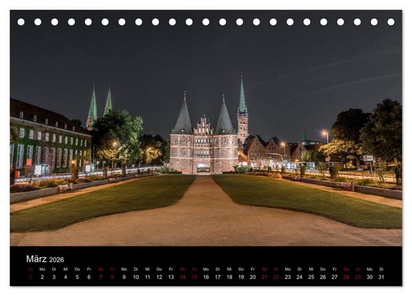 Produktbild: Eine Nacht in L&uuml;beck (Tischkalender 2026 DIN A5 quer), CALVENDO Monatskalender