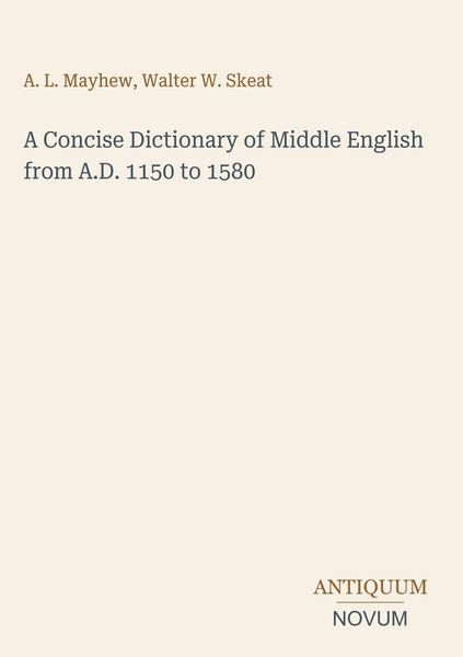Produktbild: A Concise Dictionary of Middle English from A.D. 1150 to 1580
