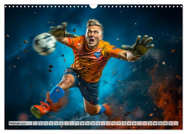 Produktbild: Fussball - Tormann in Aktion (Wandkalender 2026 DIN A3 quer), CALVENDO Monatskalender