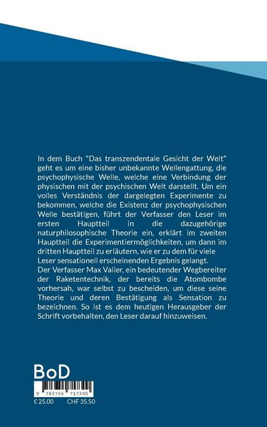 Produktbild: Das transzendentale Gesicht der Welt