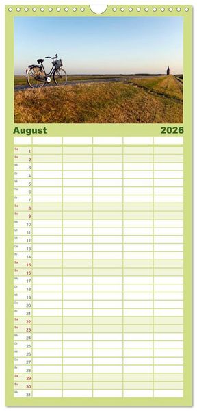 Produktbild: Familienplaner 2026 - Wangerooge &ndash; Eine Perle in der Nordsee. mit 5 Spalten (Wandkalender, 21 x 45 cm) CALVENDO