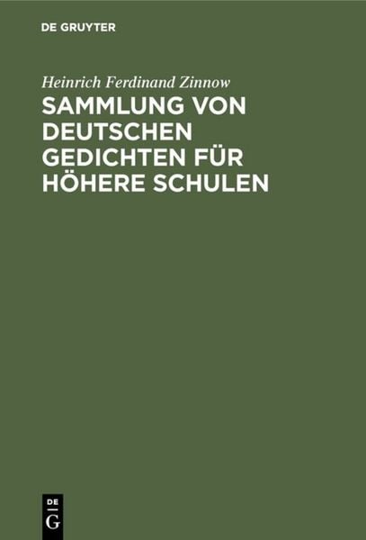 Produktbild: Sammlung von deutschen Gedichten f&uuml;r h&ouml;here Schulen
