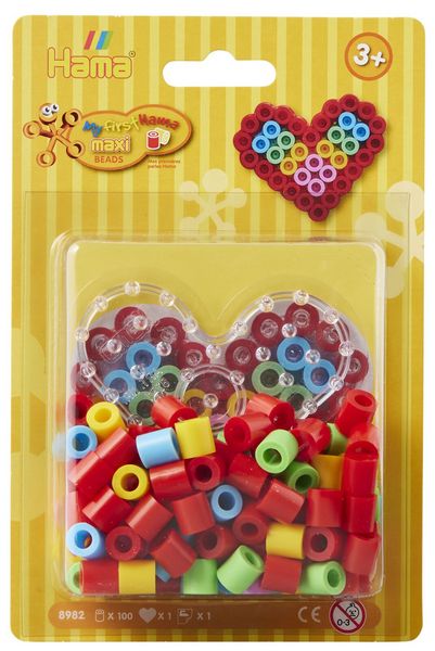 Hama Bügelperlen maxi mit Herzstiftplatte 100 Stück