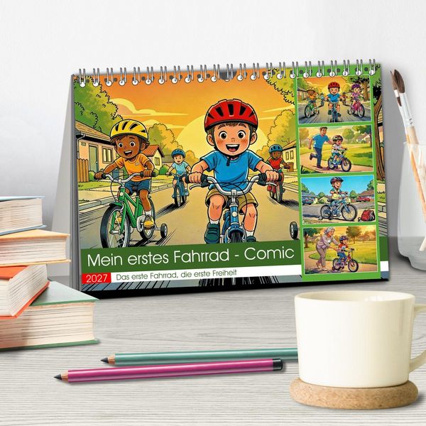 Produktbild: Mein erstes Fahrrad - Comic (Tischkalender 2027 DIN A5 quer), CALVENDO Monatskalender