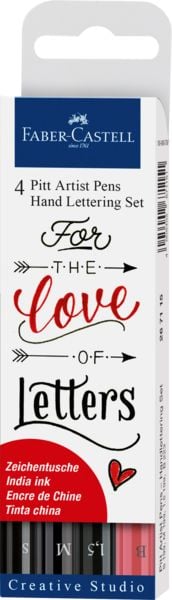 Produktbild: Faber-Castell Tuschestifte Pitt Artist Pens Hand Lettering, 4er Etui