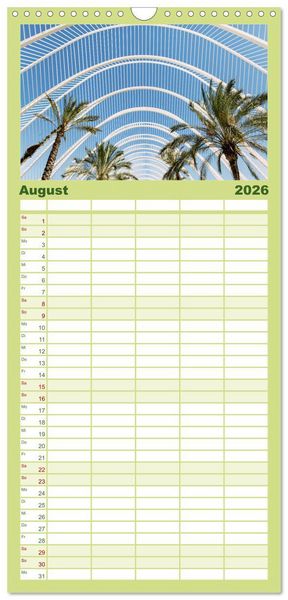 Produktbild: Familienplaner 2026 - Valencia - Eine Stadt voller Kontraste. mit 5 Spalten (Wandkalender, 21 x 45 cm) CALVENDO