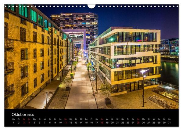 Produktbild: K&ouml;ln Impressionen bei Nacht (Wandkalender 2026 DIN A3 quer), CALVENDO Monatskalender