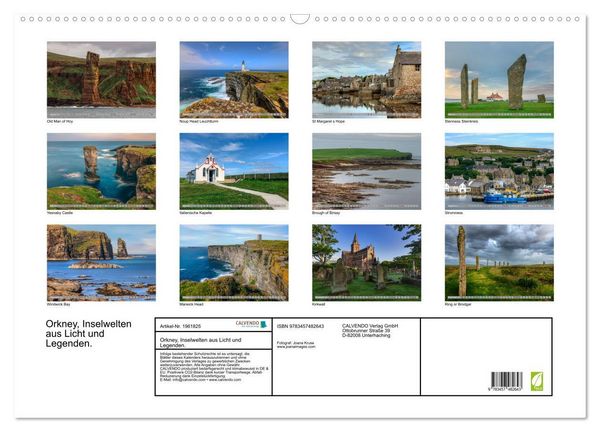 Produktbild: Orkney, Inselwelten aus Licht und Legenden. (Wandkalender 2026 DIN A2 quer), CALVENDO Monatskalender