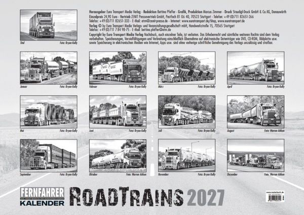 Produktbild: Roadtrains Kalender 2027