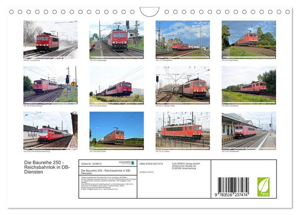 Produktbild: Die Baureihe 250 - Reichsbahnlok in DB-Diensten (Wandkalender 2026 DIN A4 quer), CALVENDO Monatskalender